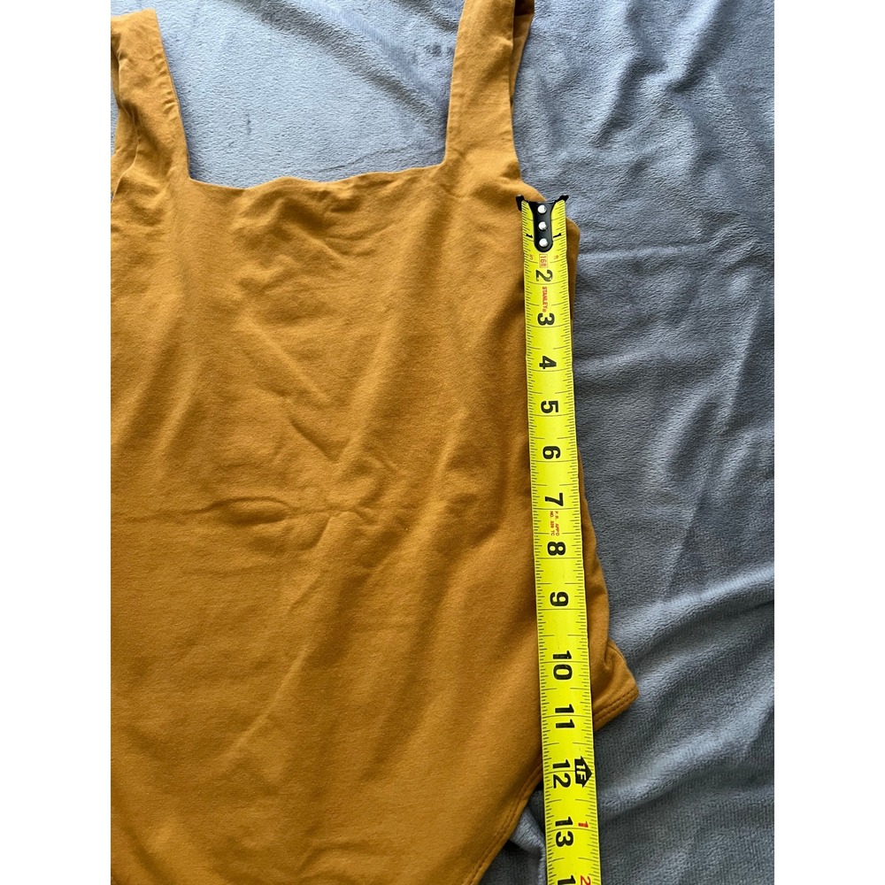 Old Navy Womens Square Neck Sleeveless Bodice Bodysuit Mustard Yellow Medium - Picture 6 of 8
